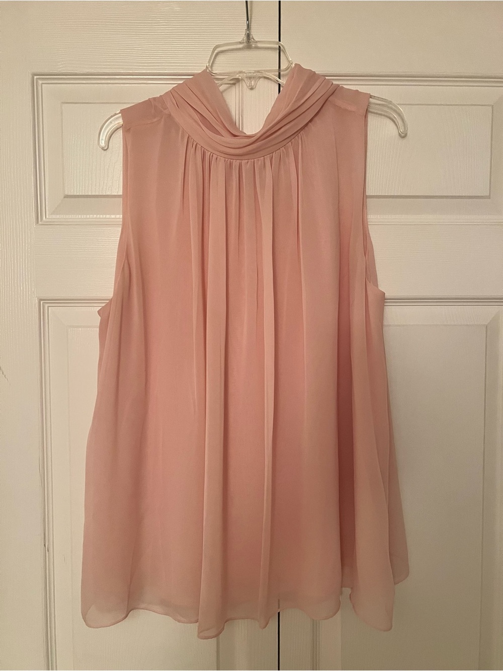 Vince Camuto Blush Pink Sleeveless Cowl Neck Chiffon Camisole
